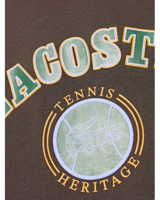 T-Shirt Con Stampa di Lacoste in Gray da Uomo