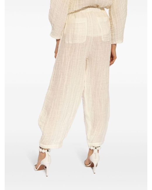 By Malene Birger White Linen Tapered Trousers