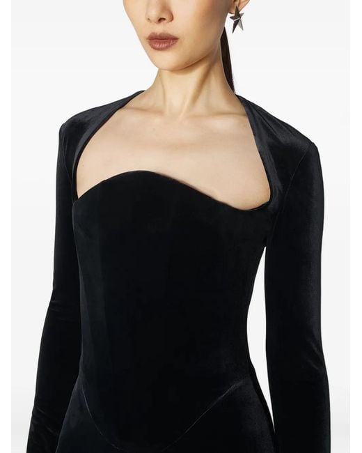 Mugler Black Long-Sleeve Mini Dress