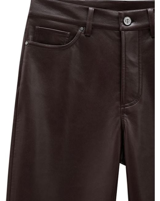 Anine Bing ボタン パンツ Brown