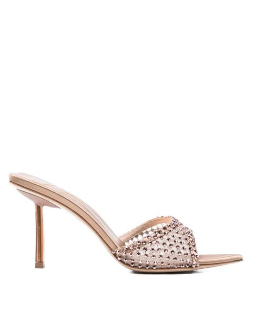 Le Silla Pink Verzierte Sandalen mit spitzer Kappe 80mm