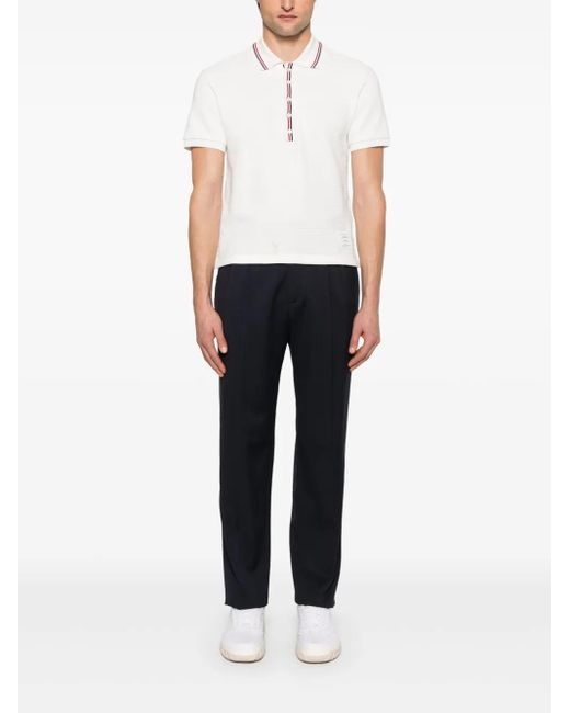 Thom Browne White Rwb Cotton Polo Shirt for men