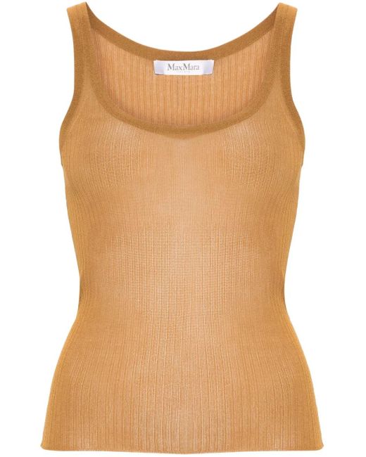 Max Mara Brown Silk Tank Top