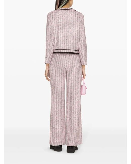 Maje Pink Cropped Tweed Jacket
