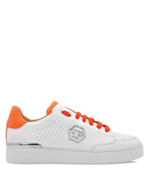Philipp Plein Sneakers Met Logoplakkaat in het White