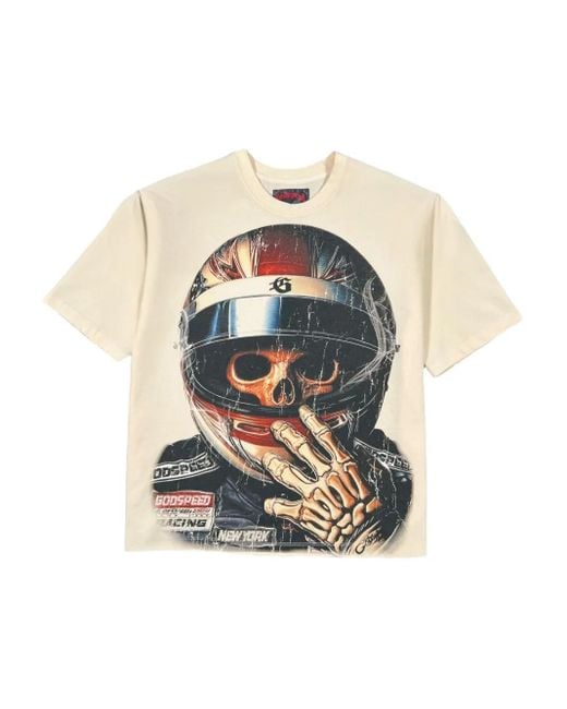 Godspeed White Skull-Print T-Shirt for men