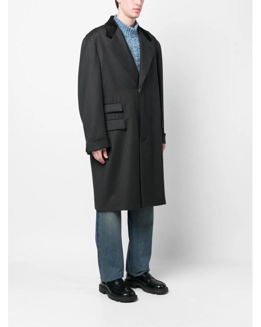Maison Margiela Black Work-In-Progress Wool Coat for men