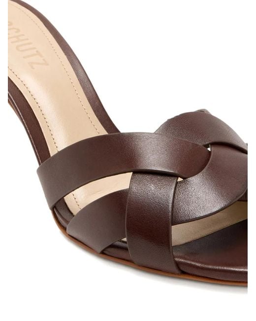 SCHUTZ SHOES Brown Renata Woven Heeled Sandals