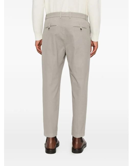 Eleventy White Pleated-Detail Trousers for men