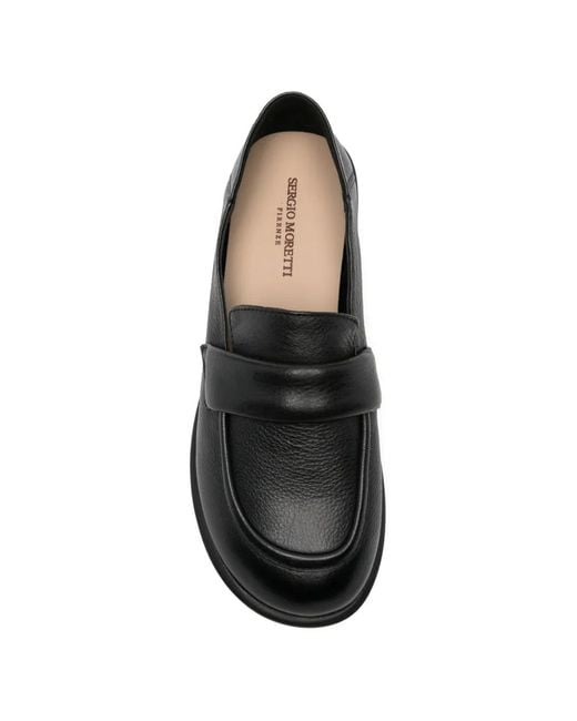 SERGIO MORETTI FIRENZE Black Leather Loafers