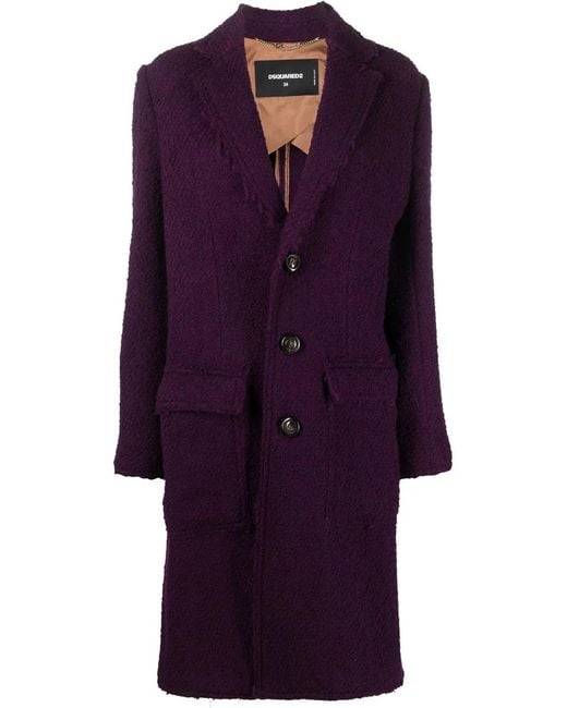 DSquared² Purple Single-Breasted Coat