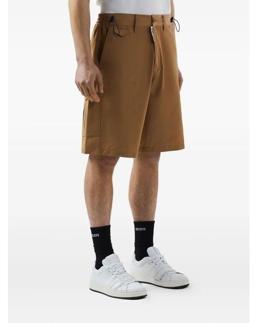 Gcds Natural Drawstring-Waist Bermuda Shorts for men