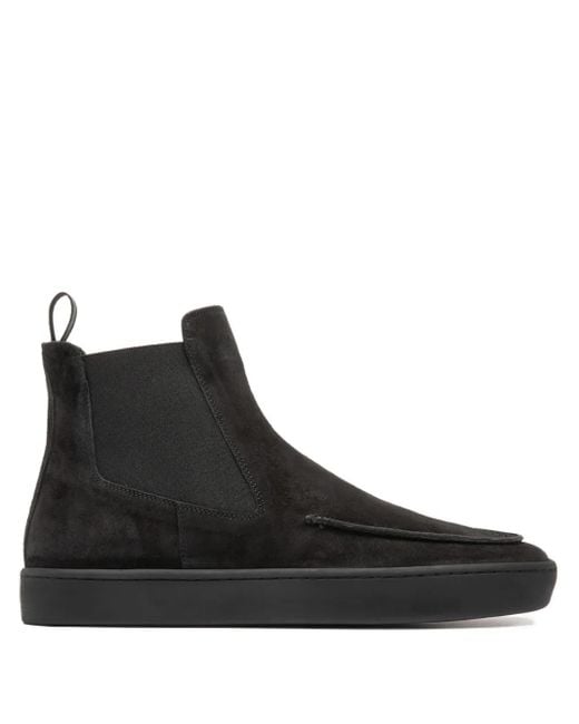 Officine Creative Black Elastic-Panel Suede Boots for men