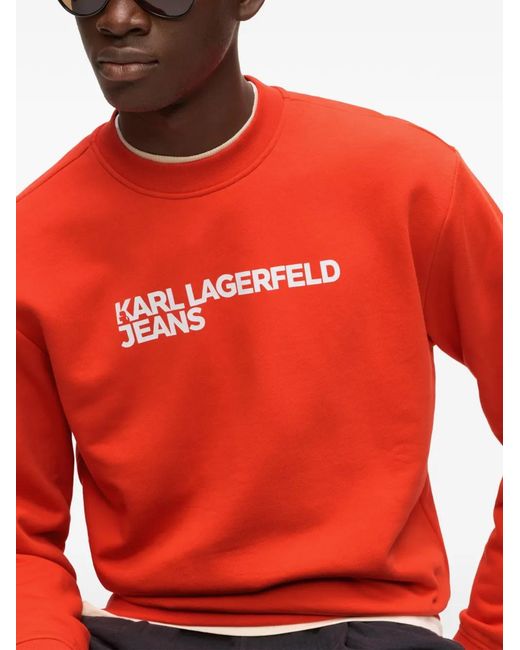 Karl Lagerfeld Red Logo-Print Sweatshirt for men