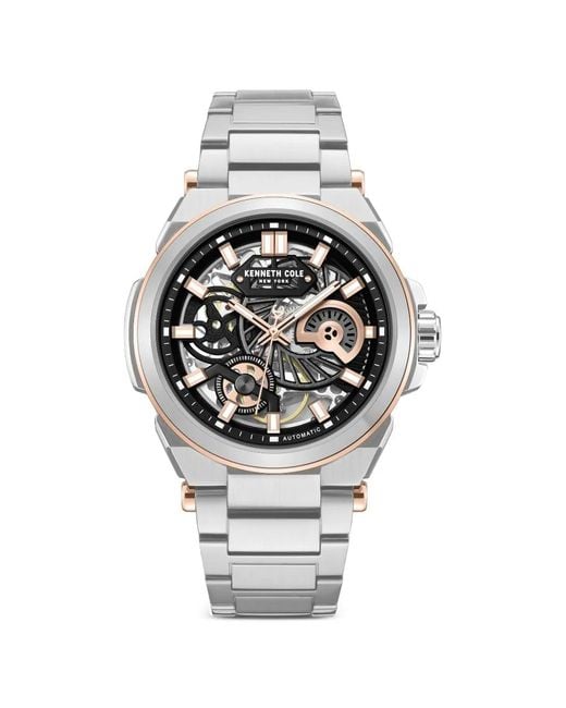 Kenneth Cole Gray Skeleton 44Mm Watch for men
