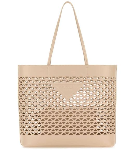 Prada Natural Leather Shopping Bag