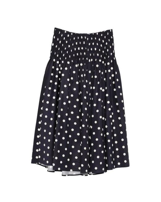 Maje Blue Long Cotton Skirt