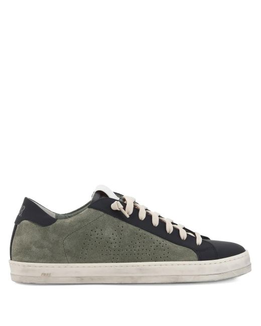 P448 Green John Perforated Suede Sneakers for men