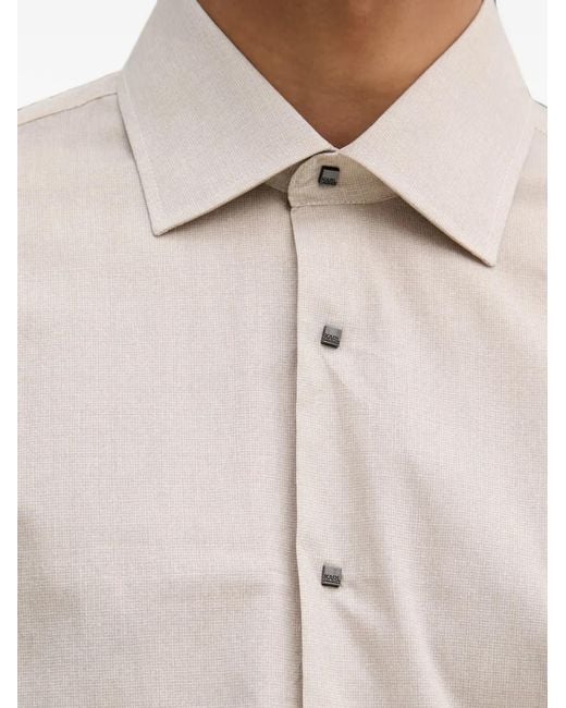 Karl Lagerfeld White Logo-Plaque Long-Sleeve Shirt for men