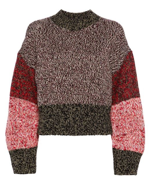 Pull en laine à design colour block Loewe en coloris Red