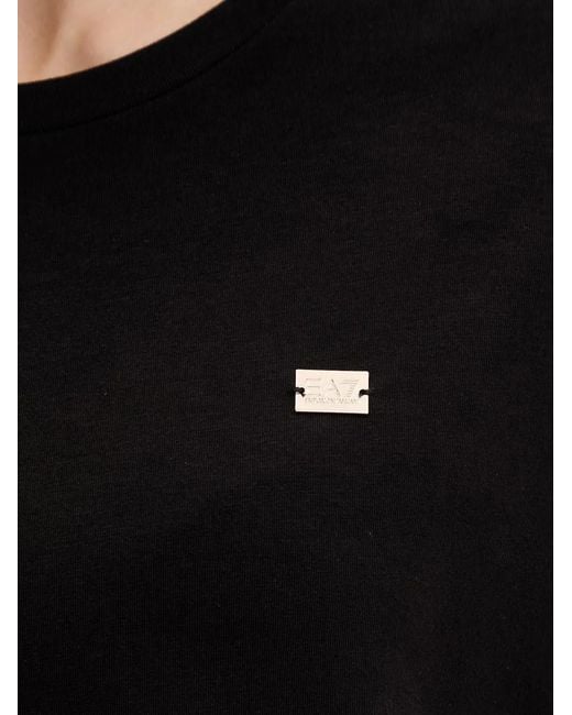EA7 Black Logo-Plaque T-Shirt