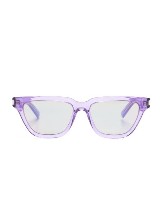 Saint Laurent Purple Cat-eye-frame Logo-engraved Sunglasses