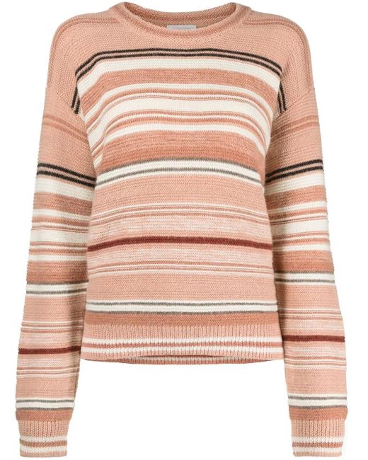 See By Chloé Pink Horizontal Stripe-Pattern Jumper
