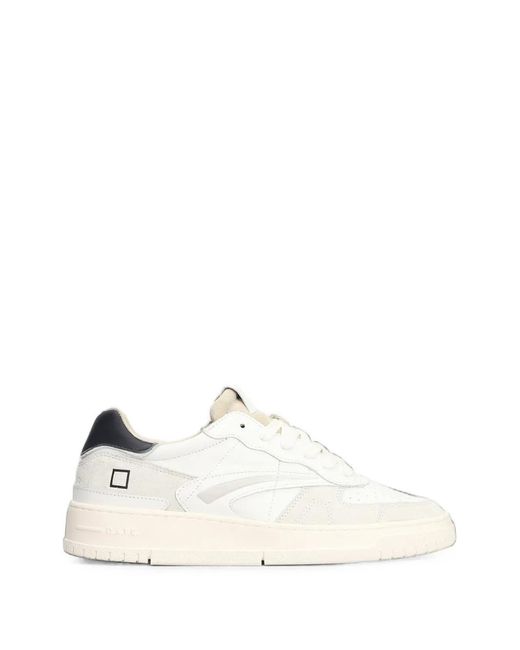 Date White Torneo Pure Perforated Panelled Sneakers for men