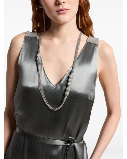 Peserico Black Shiny Satin Jumpsuit