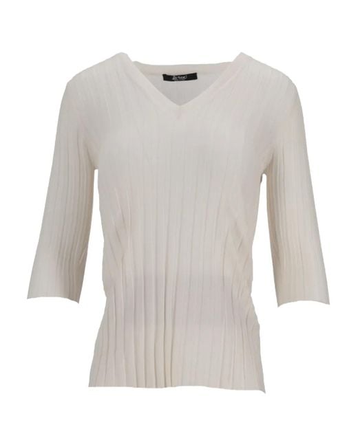 LA ROSE White Oberteil mit V-Ausschnitt