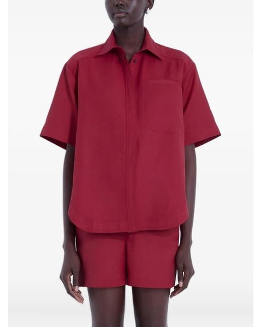 Camicia A Maniche Corte Con Taschino di Loulou in Red