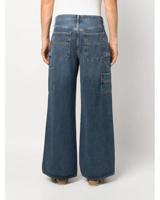 Agolde Blue Mid-Rise Wide-Leg Jeans for men