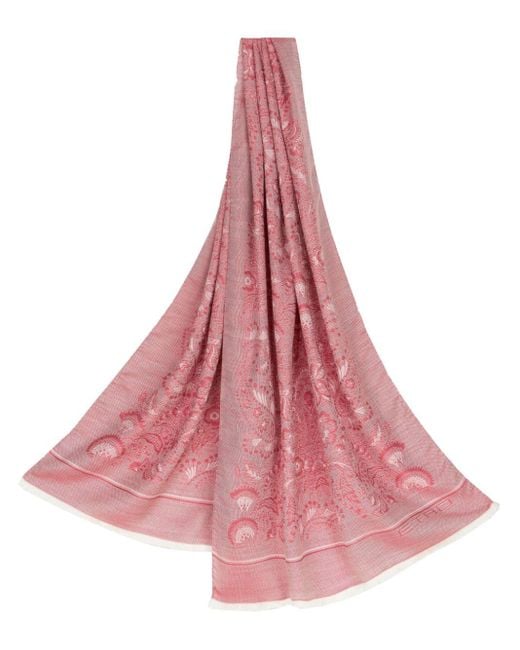 Etro Sjaal Met Paisley-print in het Pink