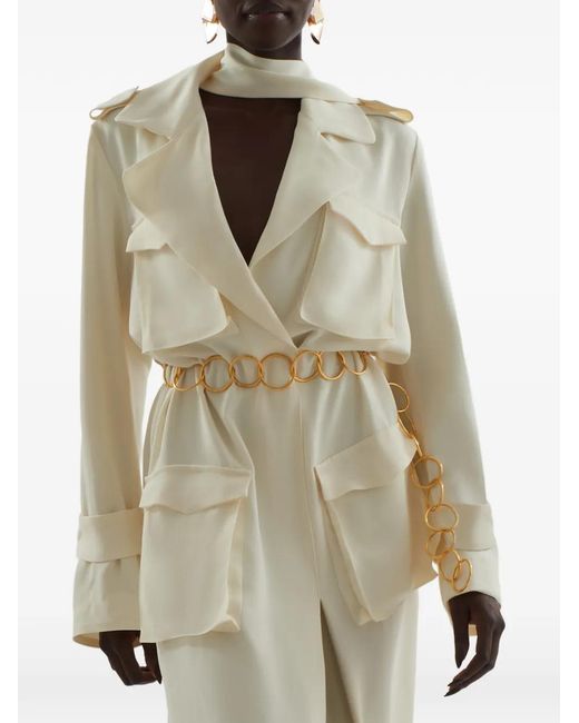 Taller Marmo White Tarangire Belted Pocket-Detail Maxi Dress