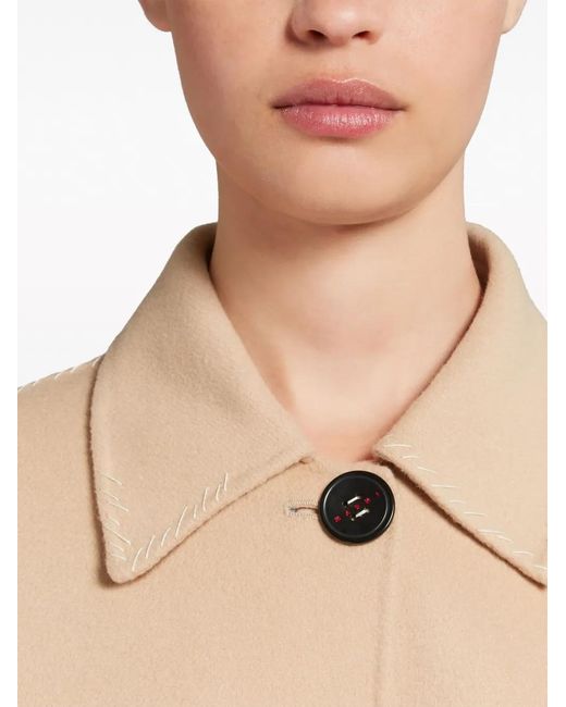 Marni Natural Belted Virgin Wool-Blend Coat
