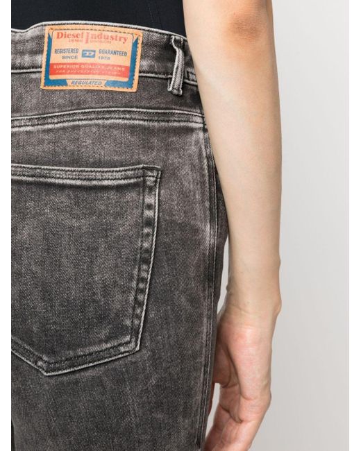 DIESEL Gray Slandy Skinny-Jeans mit hohem Bund