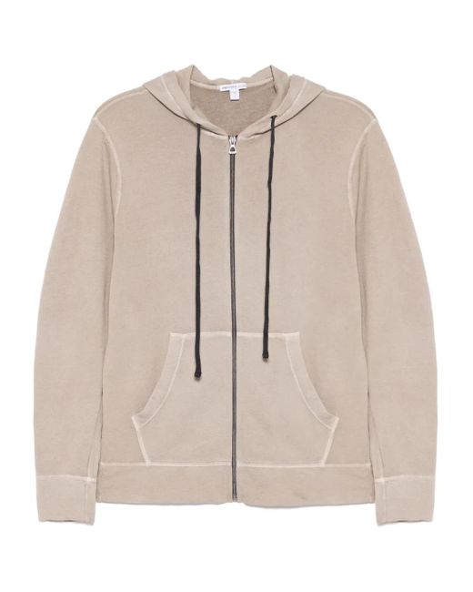 James Perse Natural Vintage French Terry Zip-Up Hoodie for men