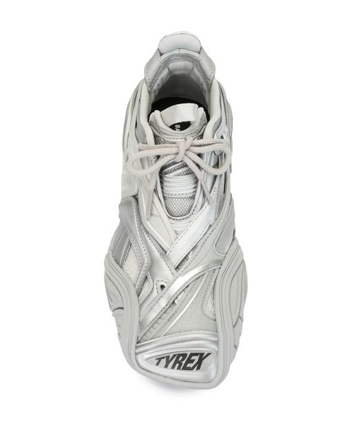 Balenciaga White Metallic Low-Top Sneakers