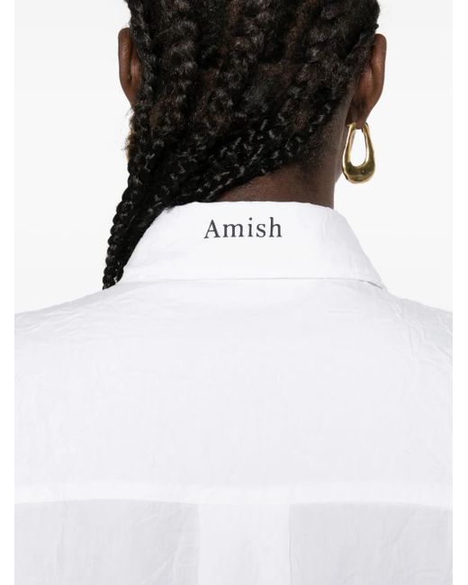 AMISH White Button-Front Pocket Shirt