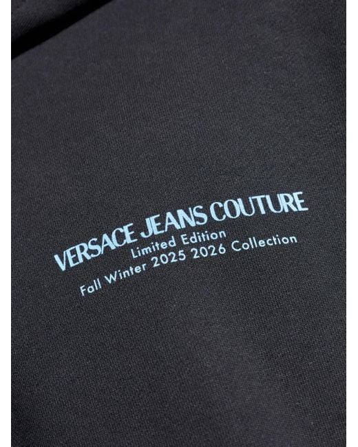 Versace Jeans Couture Blue Logo-Print Hoodie for men