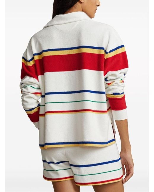 Polo Ralph Lauren Red Striped Long-sleeve Rugby Top