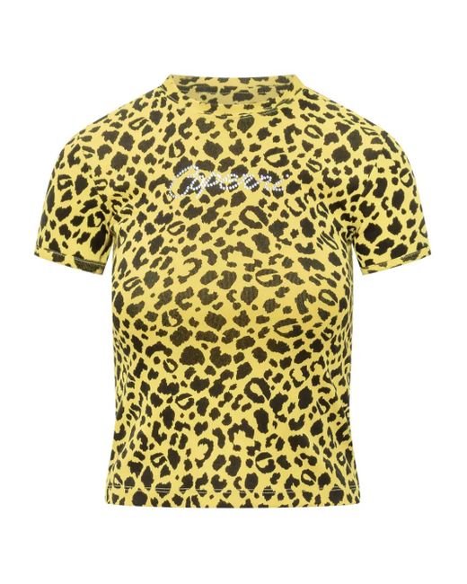 Camiseta con estampado de leopardo Coperni de color Yellow