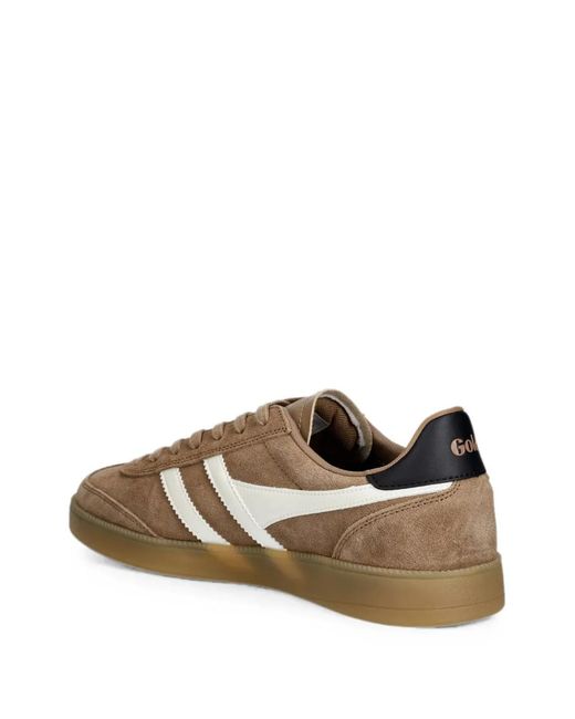Gola Brown Viper Suede Logo-Patch Sneakers for men