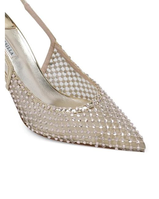 Le Silla White Gilda Pointed Heeled Pumps
