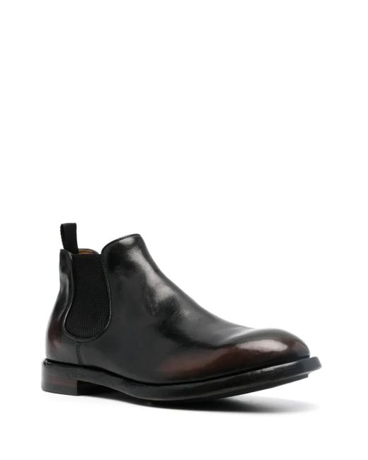 Officine Creative Black Temple 008 Leather Boots for men