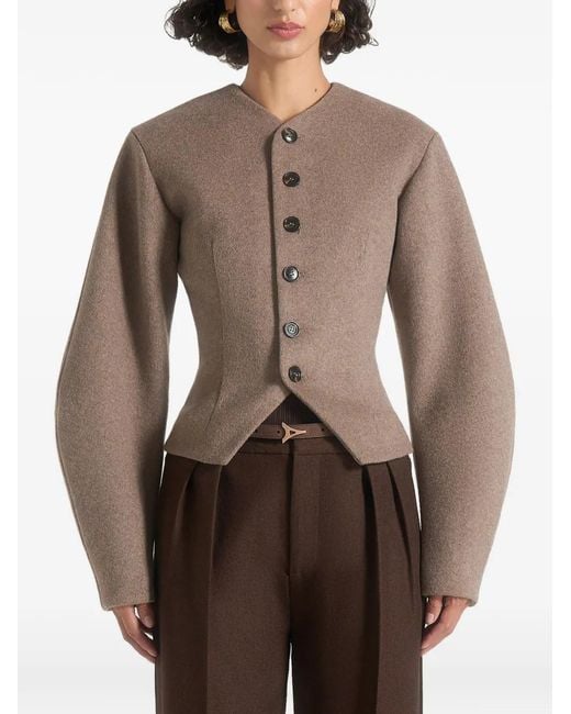 Manière De Voir Brown Aya Wool Hourglass Jacket