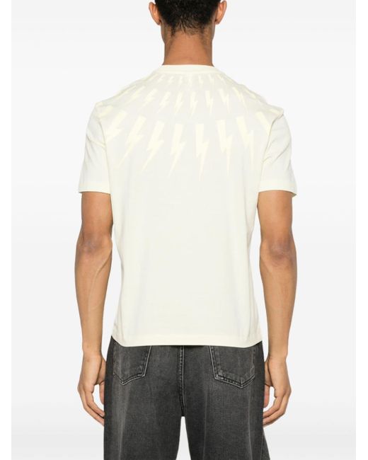 T-shirt con stampa Thunderbolt di Neil Barrett in White da Uomo