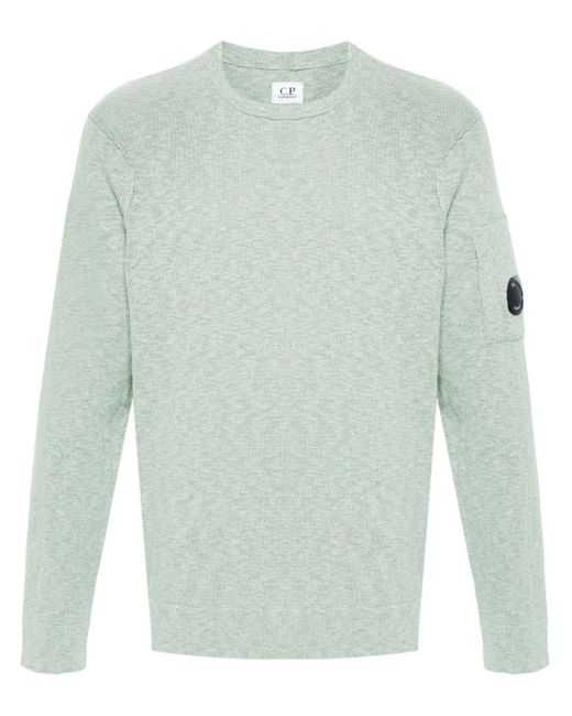 C P Company Green Mélange-effect Knitted Jumper for men