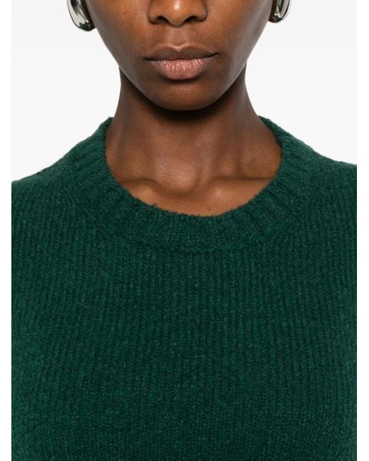 Scaglione Green Rundhals-Pullover Mit Puffärmeln