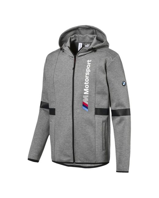 PUMA Gray Bmw Motorsport Zip-Up Hoodie for men